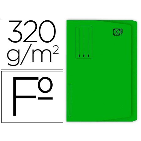 Classificador Gio em Cartolina Folio Pocket Verde com Bolsa E Aba 250Gr