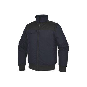 Colete Deltaplus Multibolsos com Fecho E Mangas Amoviveis 80% Poliester 20% Algodao Tamanho 3Xl Cor Azul Marinho/Preto