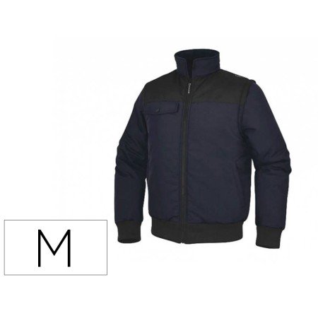 Colete Deltaplus Multibolsos com Fecho E Mangas Amoviveis 80% Poliester 20% Algodao Tamanho M Cor Azul Marinho/Preto