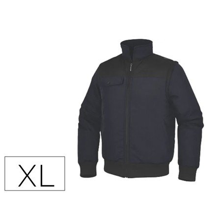 Colete Deltaplus Multibolsos com Fecho E Mangas Amoviveis 80% Poliester 20% Algodao Tamanho Xl Cor Azul Marinho/Preto