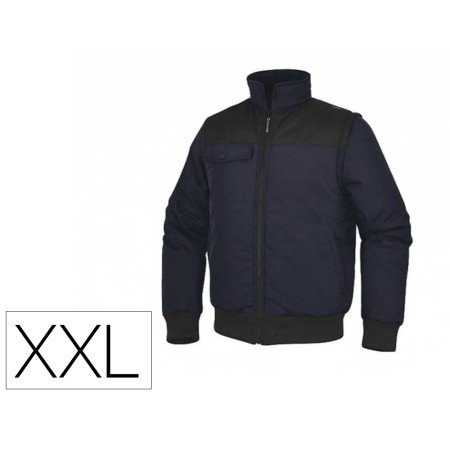 Colete Deltaplus Multibolsos com Fecho E Mangas Amoviveis 80% Poliester 20% Algodao Tamanho Xxl Cor Azul Marinho/Preto