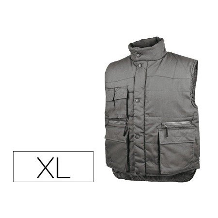 Colete Detalplus Multibolsos Cintura Elastica Cor Cinza Formato Xl