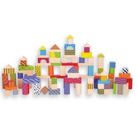Conjunto Andreutoys Bloco de Madeiras 100 Pecas 22,5X22 Cm