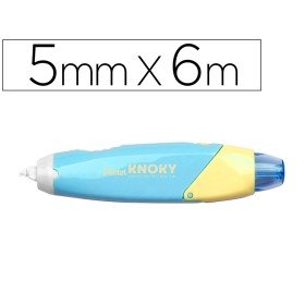 Corretor de Fita Pentel Knoky 5Mmx6M Cor Pastel Azul Ceu