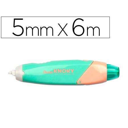 Corretor de Fita Pentel Knoky 5Mmx6M Cor Pastel Verde