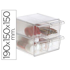 Cubo de Arquivo Archivo 2000 com 4 Gavetas em Poliestireno Transparente 190 x 150 x 150 Mm