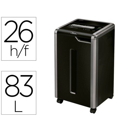 Destruidora de Documentos Fellowes 325I com Ciclo de Trabalho Continuo Capacidade de Corte 26 Folhas Destroi Clips Cart