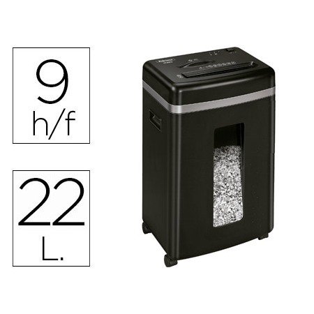 Destruidora de Documentos Fellowes 450M Capacidade de Corte 9 Folhas Destroi Agrafes Clips Cartoes de Credito E Cd Corte