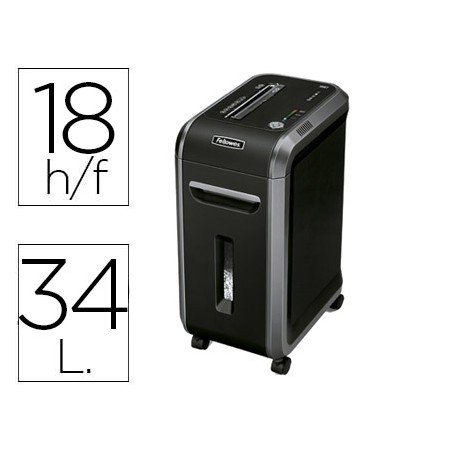 Destruidora de Documentos Fellowes 99Ci Capacidade de Corte 18 Folhas Destroi Agrafes Clips Cartoes de Credito E Cd Cort