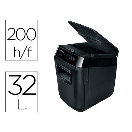 Destruidora de Documentos Fellowes Automax 200C Automatica Capacidade de Corte 200 Folhas Destroi Agrafes E Cartoes