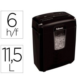 Destruidora de Documentos Fellowes Lx-25M Capacidade 6F Seguranca P4 Destroi Agrafes Clips E Cartoes Cesto 11,5L