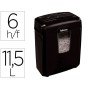 Destruidora de Documentos Fellowes Lx-25M Capacidade 6F Seguranca P4 Destroi Agrafes Clips E Cartoes Cesto 11,5L