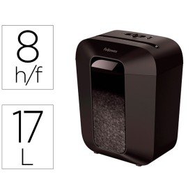 Destruidora de Documentos Fellowes Lx-41 Capacidade 8F Seguranca P4 Destroi Agrafes Clips E Cartoes Cesto 17L