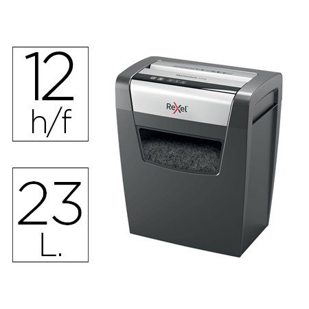 Destruidora de Documentos Rexel Momentum X312 Capacidade de Corte 12 Folhas Destroi Agrafes E Clips Cesto 23 L
