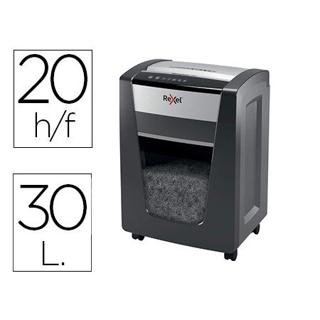 Destruidora de Documentos Rexel Momentum X420 Capacidade de Corte 20 Folhas Destroi Agrafes E Clips Cesto 30 L