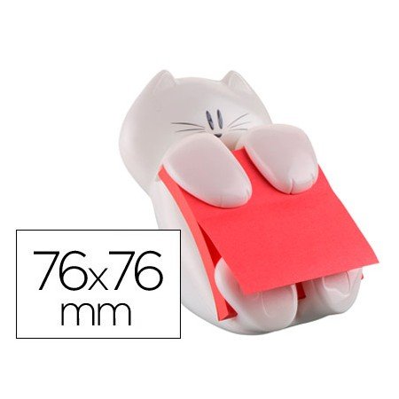 Dispensador Bloco de Notas Adesivas Post-It Z Note Gato 76X76 Mm