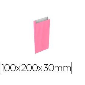 Envelope Basika Celulose Rosa com Fole Xxs 100X200X30 Mm Pack de 25 Unidades
