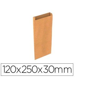 Envelope Basika Kraft Natural Liso com Fole Xs 120X250X30 Mm Pack de 25 Unidades