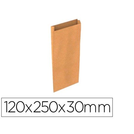 Envelope Basika Kraft Natural Liso com Fole Xs 120X250X30 Mm Pack de 25 Unidades