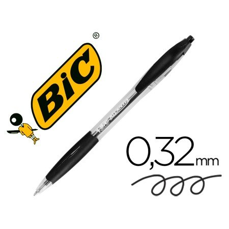 Esferografica Bic Atlantis Preto Retratil Tinta Oleo Ponta de 1 Mm