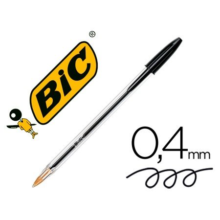 Esferografica Bic Cristal Medium Preto Bolsa de 5 Unidades