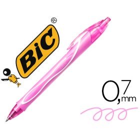 Esferografica Bic Gelocity Quick Dry Retratil Tinta Gel Rosa Ponta de 0,7 Mm