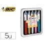 Esferografica Bic Quatro Cores Shine Box Caixa Metalica 5 Unidades Sortidas