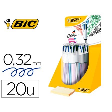 Esferografica Bic Quatro Cores Shine Cores Metalizadas Ponta de 1 Mm