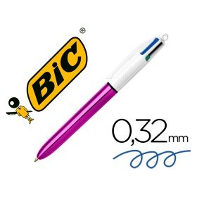 Esferografica Bic Quatro Cores Shine Roxo Ponta de 1 Mm