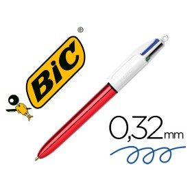 Esferografica Bic Quatro Cores Shine Vermelho Ponta de 1 Mm