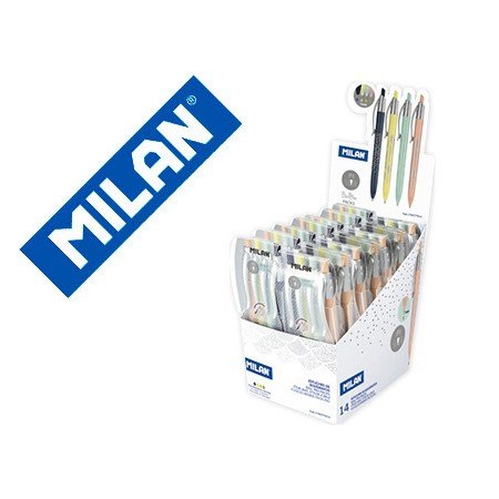 Esferografica Milan P1 Retratil 1 Mm Silver Estojo de 4 Unidades Cores Sortidas