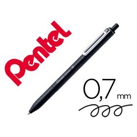 Esferografica Pentel Izee Ponta de 0,7Mm Retratil Cor Preta