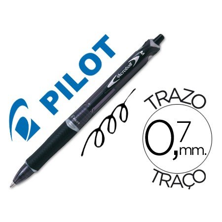 Esferografica Pilot Acroball Preto Tinta Oleo Ponta de Esfera de 1,0Mm Retratil