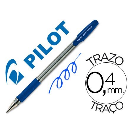 Esferografica Pilot Bps-Gp Azul -Com Grip-Tinta Base de Oleo -Com Tampa