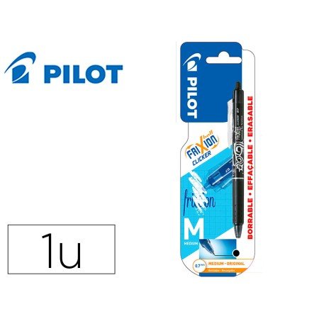 Esferografica Pilot Frixion Clicker Apagavel 0,7 Mm Ponta Media Preto em Blister
