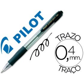 Esferografica Pilot Super Grip Preto -Retratil -Com Grip-Tinta Base de Oleo