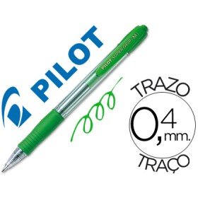 Esferografica Pilot Super Grip Verde -Retratil -Com Grip-Tinta Base de Oleo