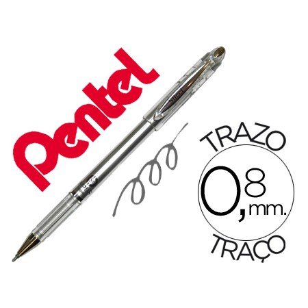 Esferografica Roller Metalica Pentel Bg 208 Prateada 0,4 Mm Ideal Para Papel E Madeira Suave Secagem Rapida