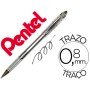 Esferografica Roller Metalica Pentel Bg 208 Prateada 0,4 Mm Ideal Para Papel E Madeira Suave Secagem Rapida