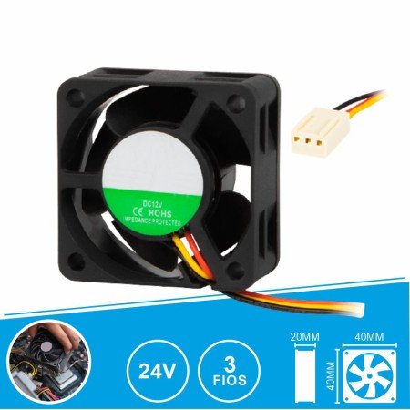 Ventoinha 24V 40X40X20Mm 3 Fios