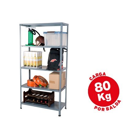 Estante Ar Storage Metalica 180X90X40 Cm 5 Prateleiras 80Kg Por Prat.E Montagem com Parafusos Cor Cinza