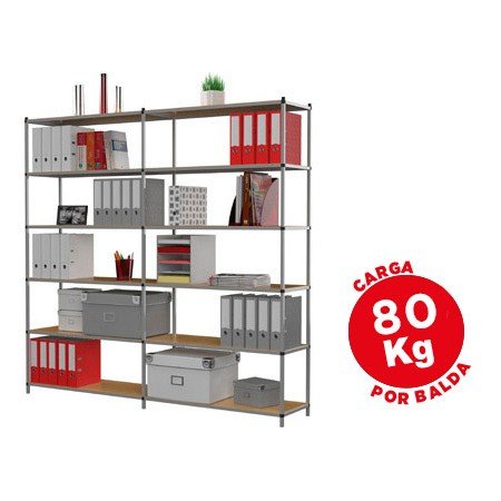 Estante Fast Paperflow Metalica 6 Prateleiras 80 Kg Por Prateleira 200X100X35 Cm Modulo Adicional