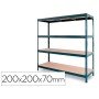 Estante Metalica Ar Stocker 200X200X70 Cm 4 Prateleiras 450 Kg Por Prateleira Sem Parafusos Cor Cinza