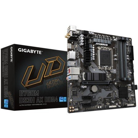 Placa-mãe Gigabyte b760m ds3h ax 1700 matx - 4 x ddr4 - 4 x sata - 3 x usb 3.2 - 2 x usb 2.0 - 1 x usb tipo c