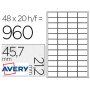 Etiqueta Adesiva Avery Poliester Prata 45,7 x 21,2 Mm Laser Pack de 960 Unidades