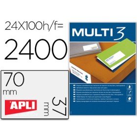 Etiqueta Adesiva Multi 3 Apli 70X37 Mm Fotocopiadora Laser Tinteiro Caixa com 100 Folhas Din A4