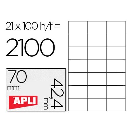 Etiquetas Adesivas Apli Din A4 70X42,4 Mm