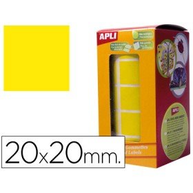 Etiquetas Apli Autoadesivas Quadradas 20X20 Mm Amarelo em Rolo de 1770 Etiquetas