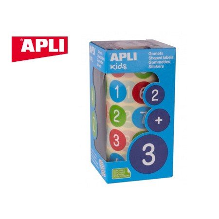 Etiquetas Apli Autoadesivas Redondas Numeros 20 Mm Diametro Multicolor
