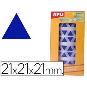 Etiquetas Apli Autoadesivas Triangulares 21X21X21 Mm Azul em Rolo de 2832 Etiquetas